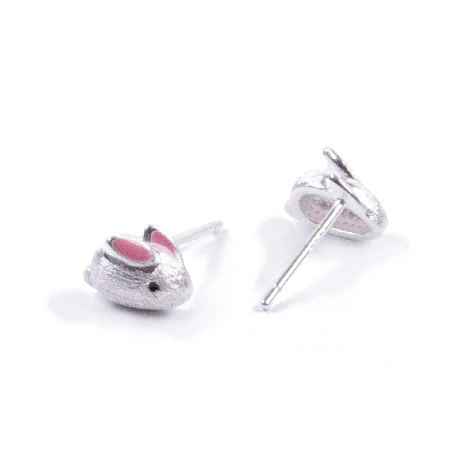 Aros Conejito Esmaltado en Plata 925