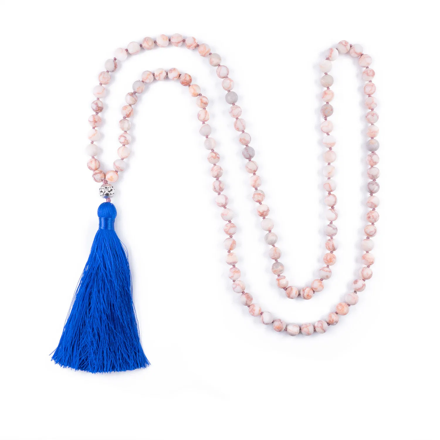 Collar de Intención Jaspe con Borla Azul