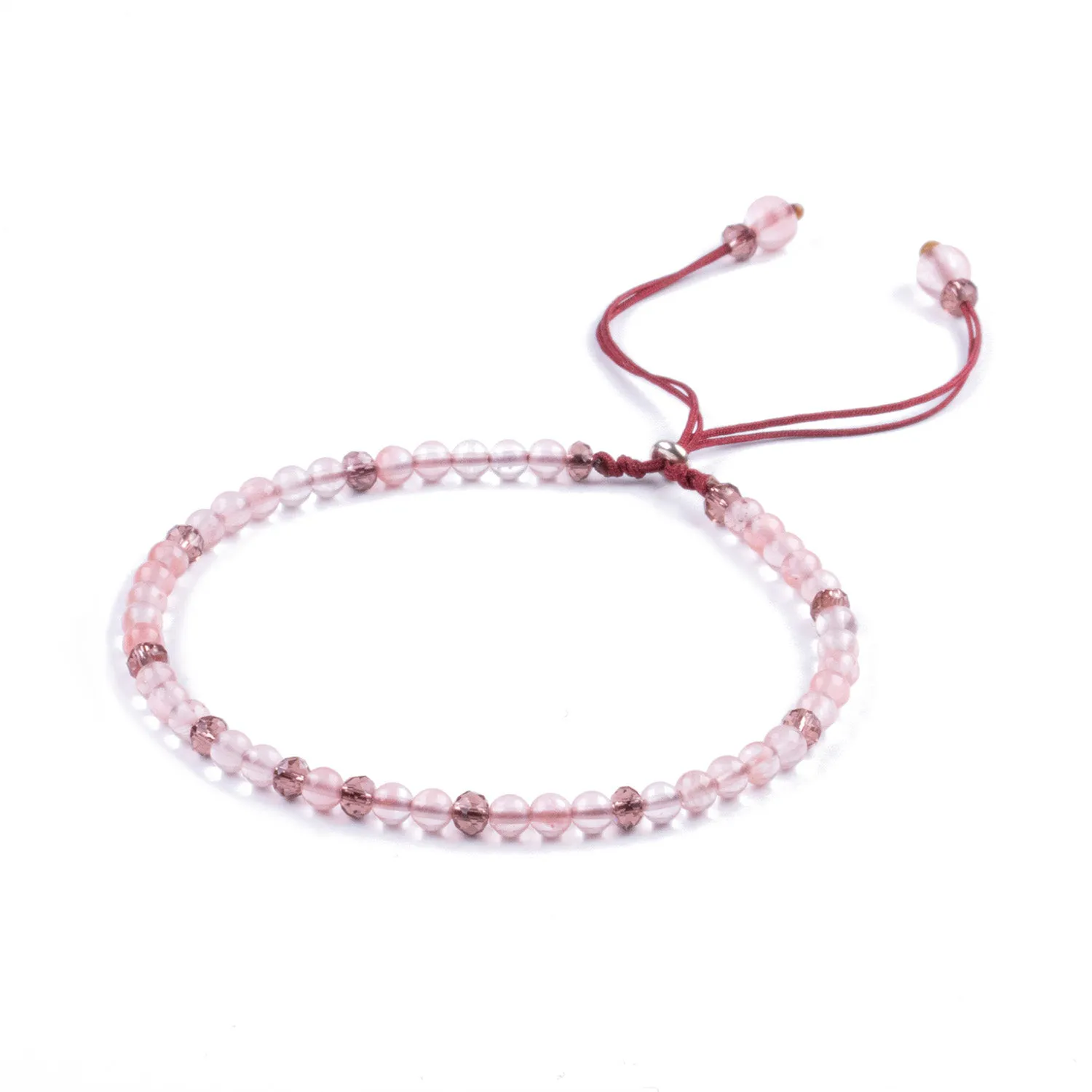 Pulsera de Cuarzo Rosa Minimalista