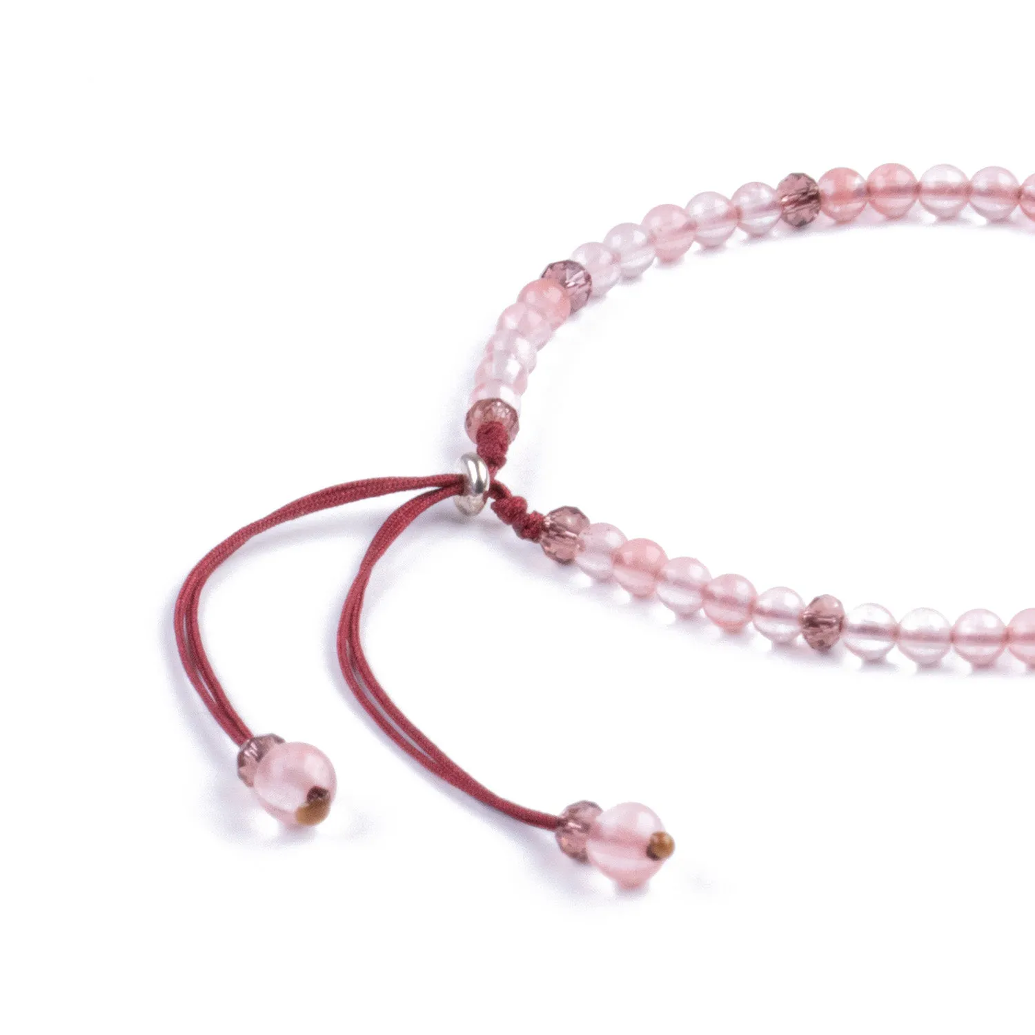 Pulsera de Cuarzo Rosa Minimalista