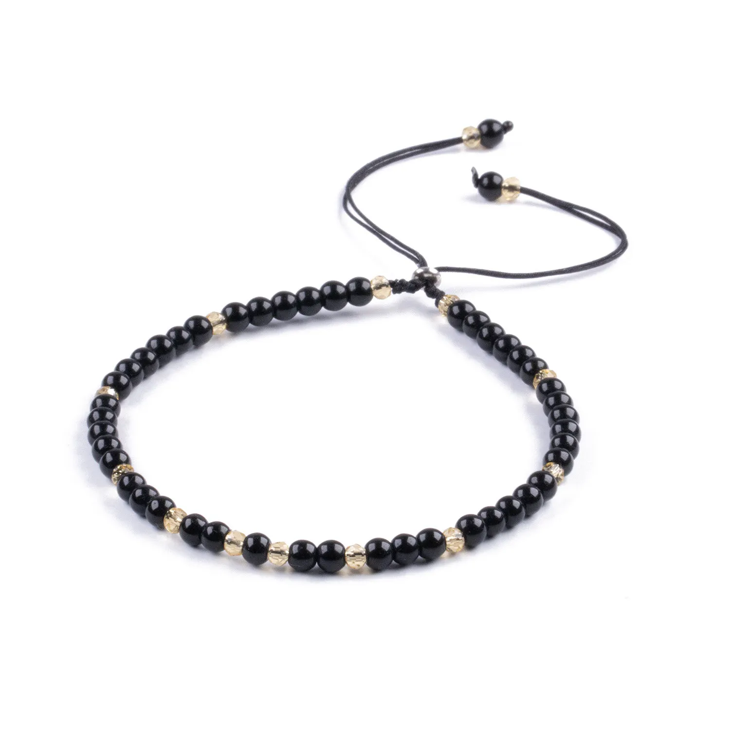 Pulsera Minimalista de Ónix Negro y Plata 925