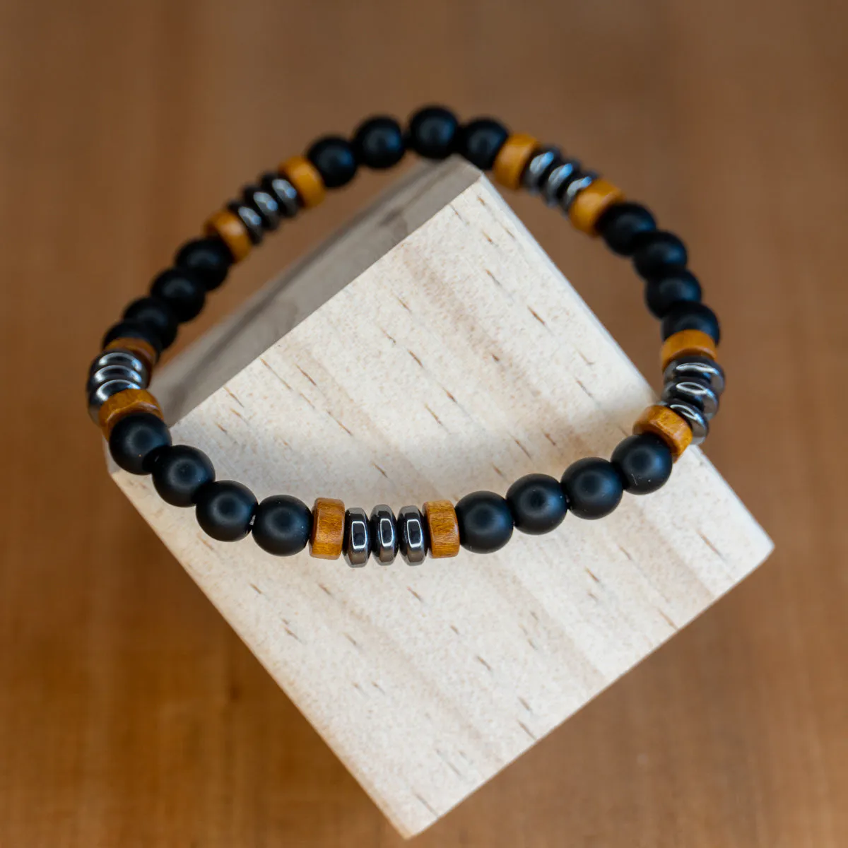 Pulsera de Hematita y Obsidiana