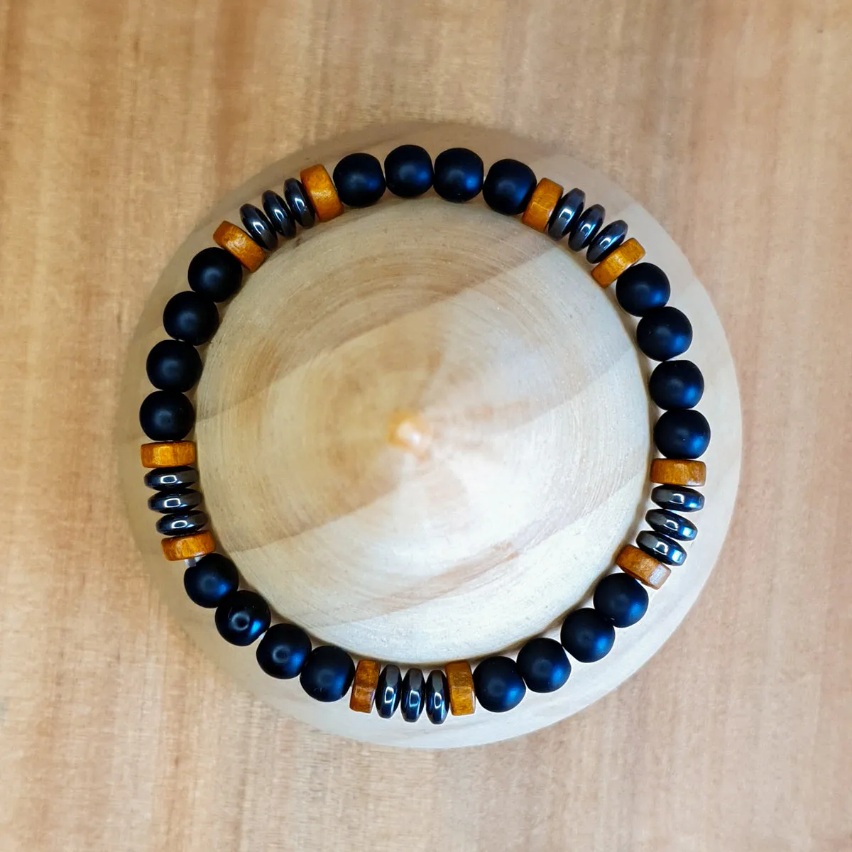Pulsera de Hematita y Obsidiana