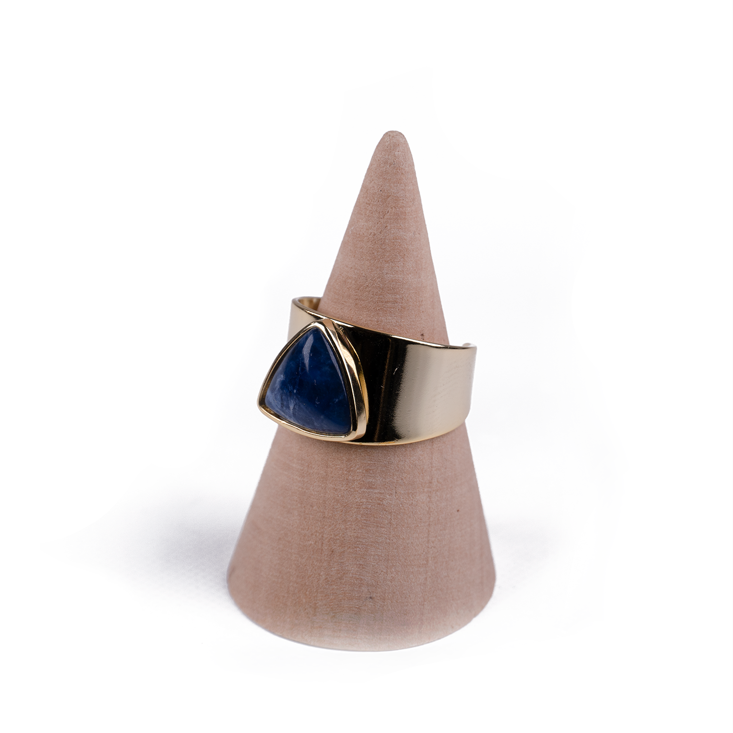 Anillo Cóctel de Lapislázuli Dorado