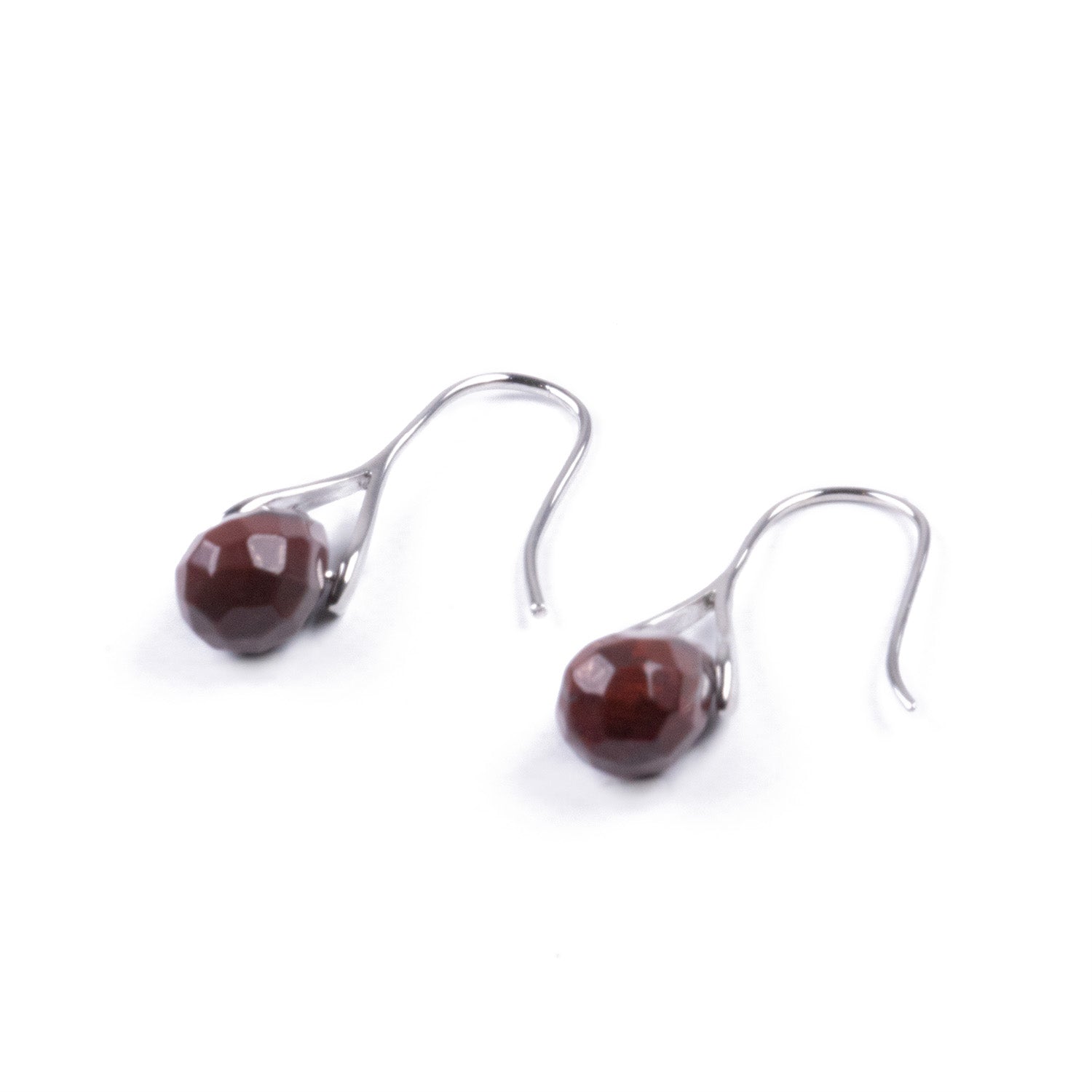 Aros Minimalistas de Jaspe Rojo
