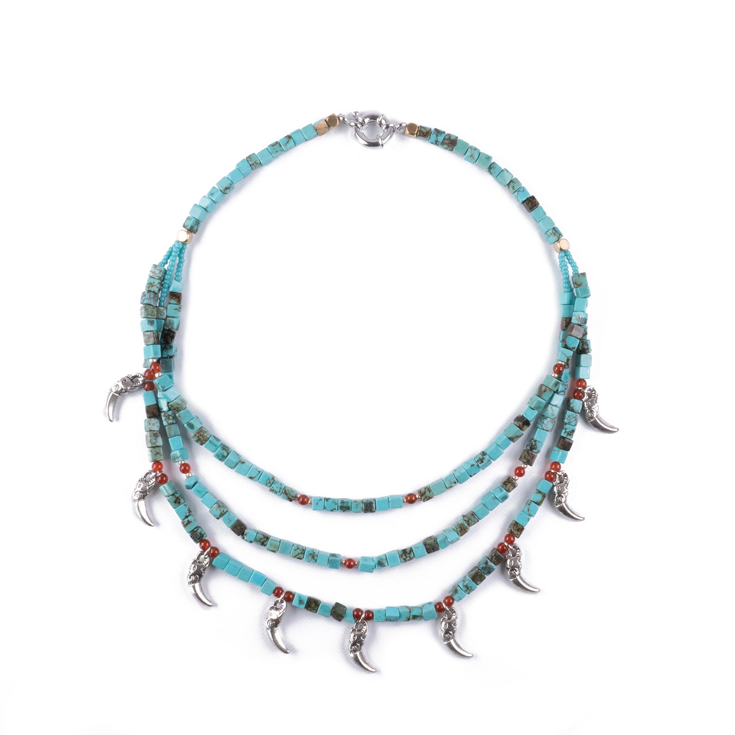 Collar de Turquesa con Dijes Elefante
