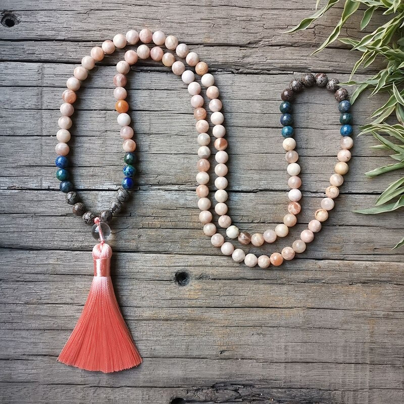 Conjunto Collar y Pulsera de Cuarzo y Piedra del Sol