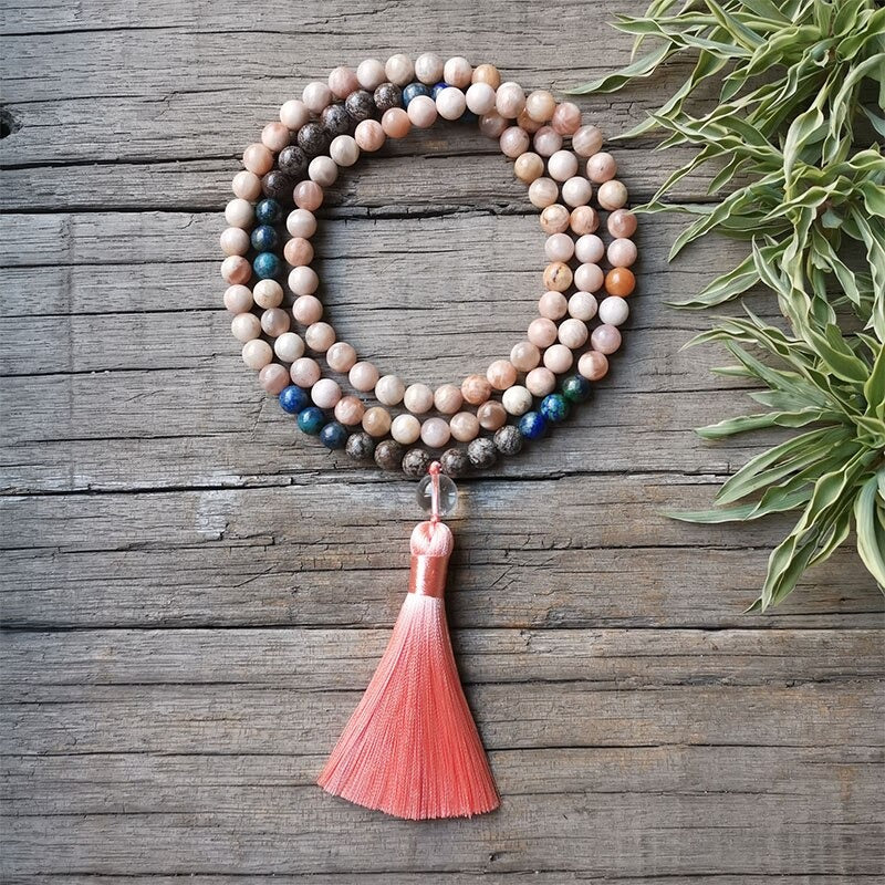 Conjunto Collar y Pulsera de Cuarzo y Piedra del Sol