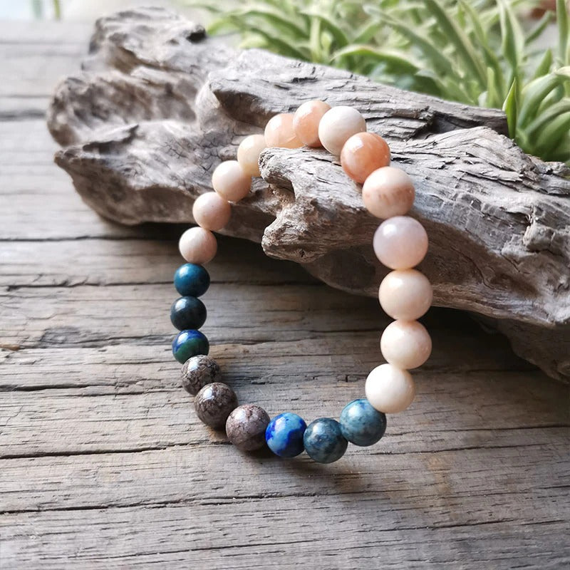 Conjunto Collar y Pulsera de Cuarzo y Piedra del Sol