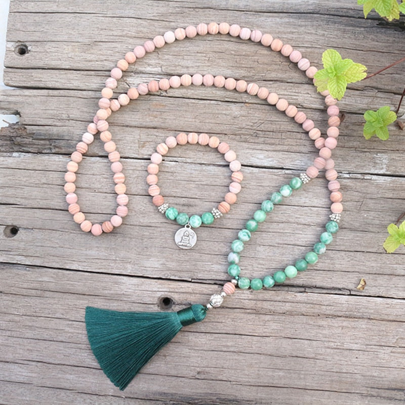 Conjunto Collar y Pulsera de Intención en Jadeíta