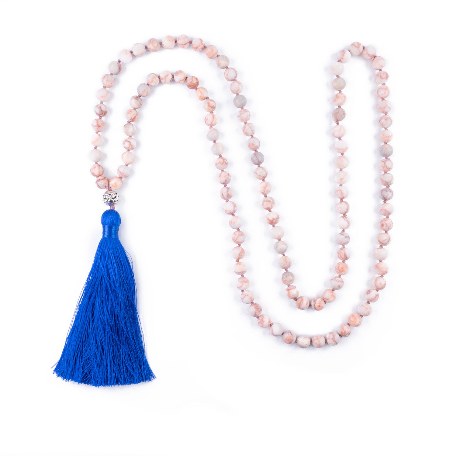 Collar de Intención Jaspe con Borla Azul