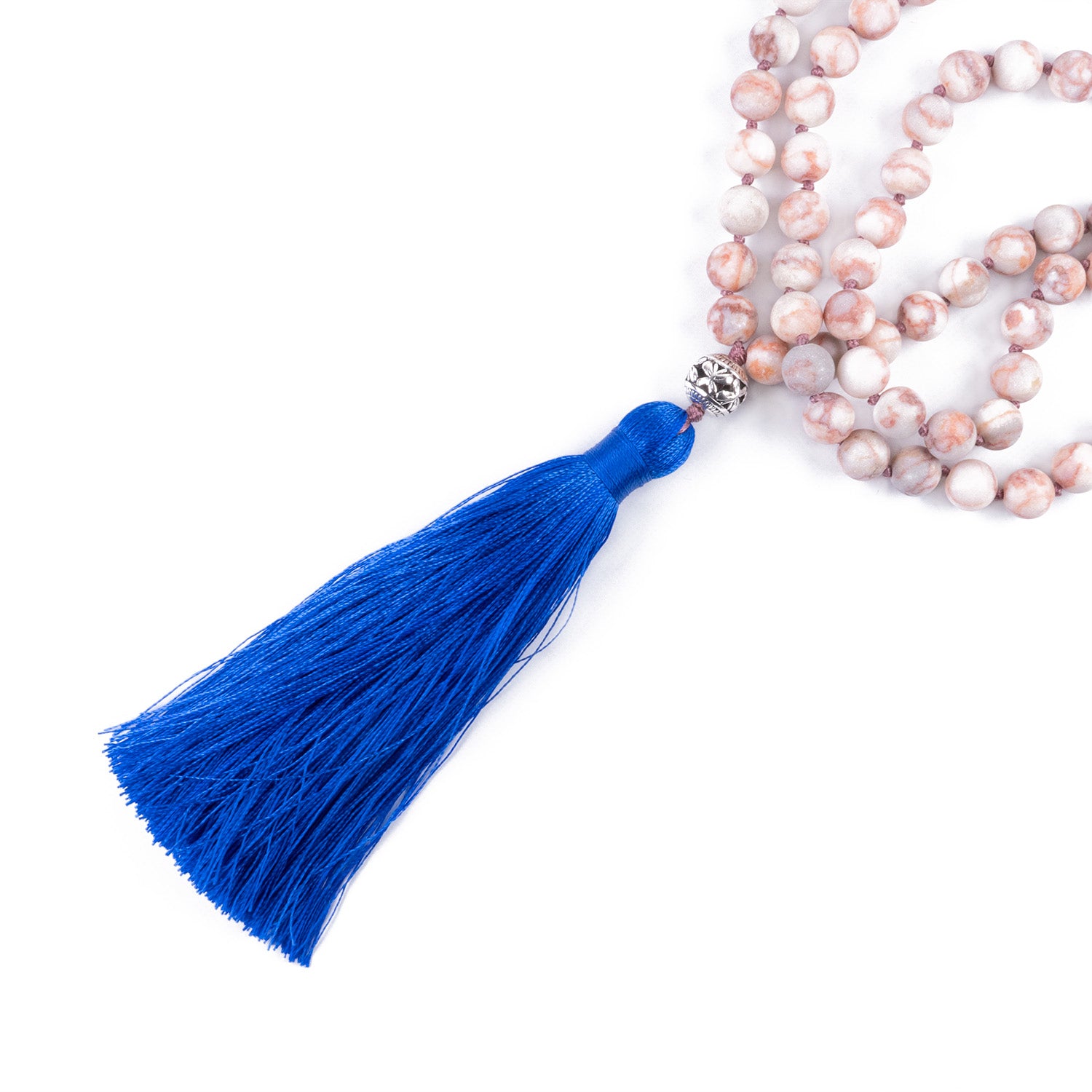 Collar de Intención Jaspe con Borla Azul