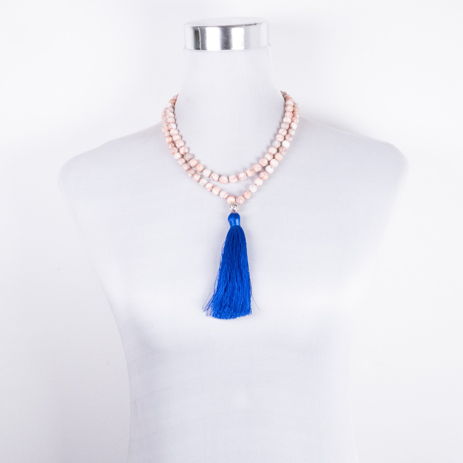 Collar de Intención Jaspe con Borla Azul