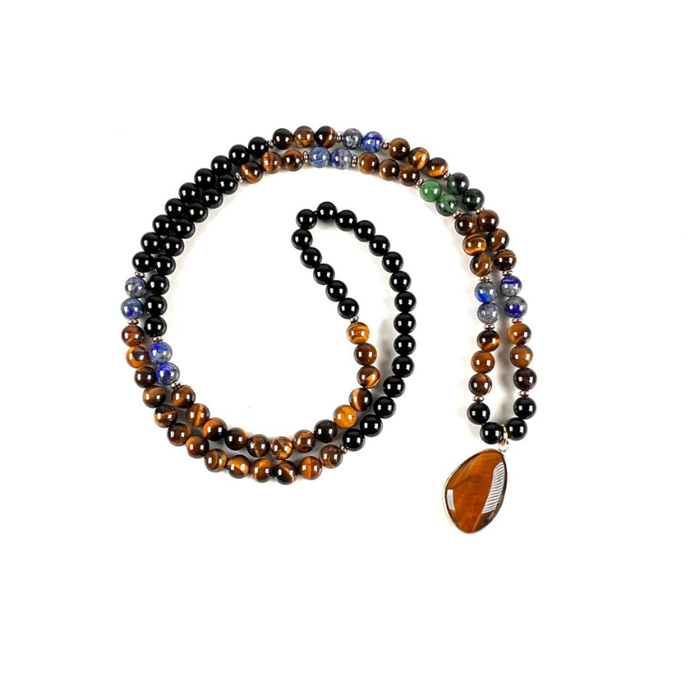 Collar de Intención Ónix, Lapislázuli y Ojo de Tigre
