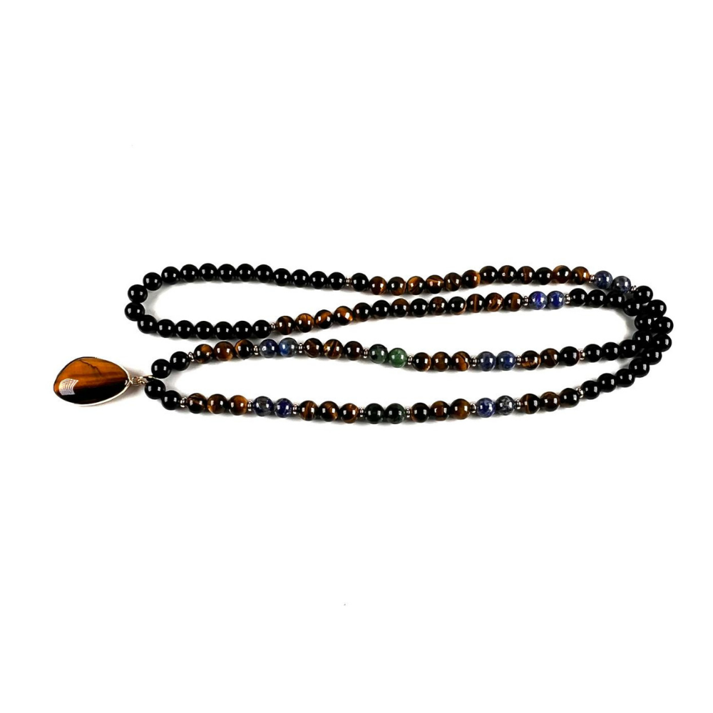 Collar de Intención Ónix, Lapislázuli y Ojo de Tigre