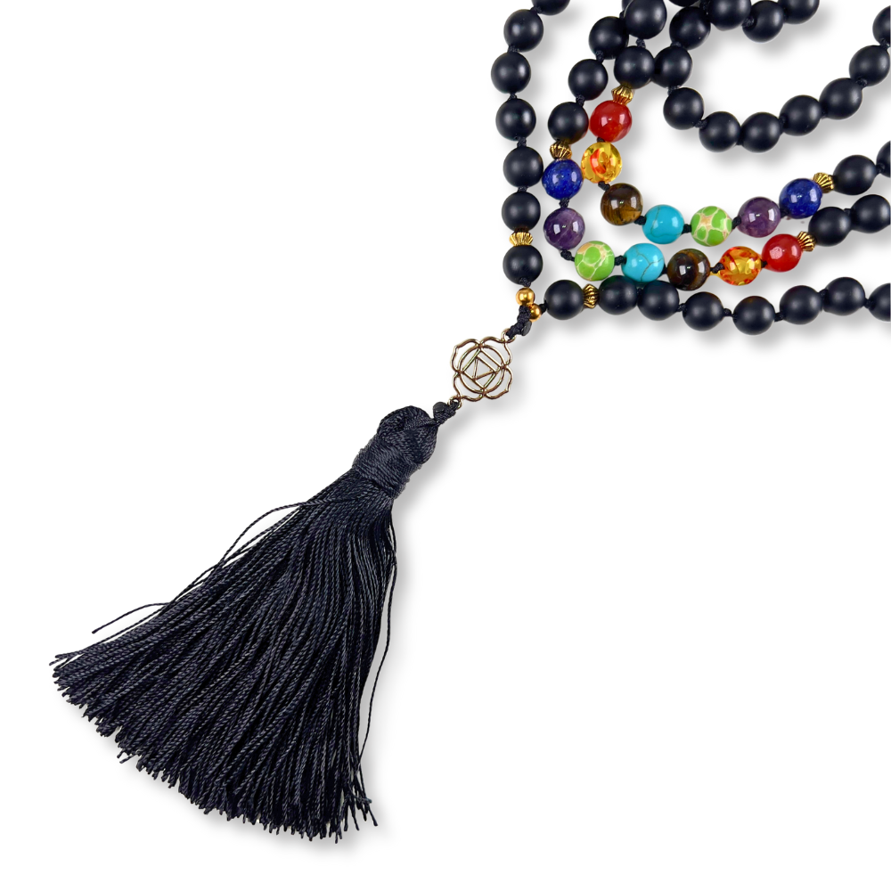 Collar de cuentas de Ónix, Ágata, Jaspe, Amatista, Ojo de Tigre, Turquesa y Lapislázuli