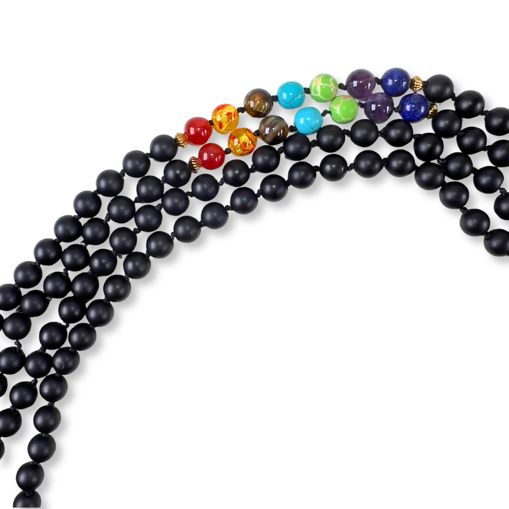 Collar de cuentas de Ónix, Ágata, Jaspe, Amatista, Ojo de Tigre, Turquesa y Lapislázuli