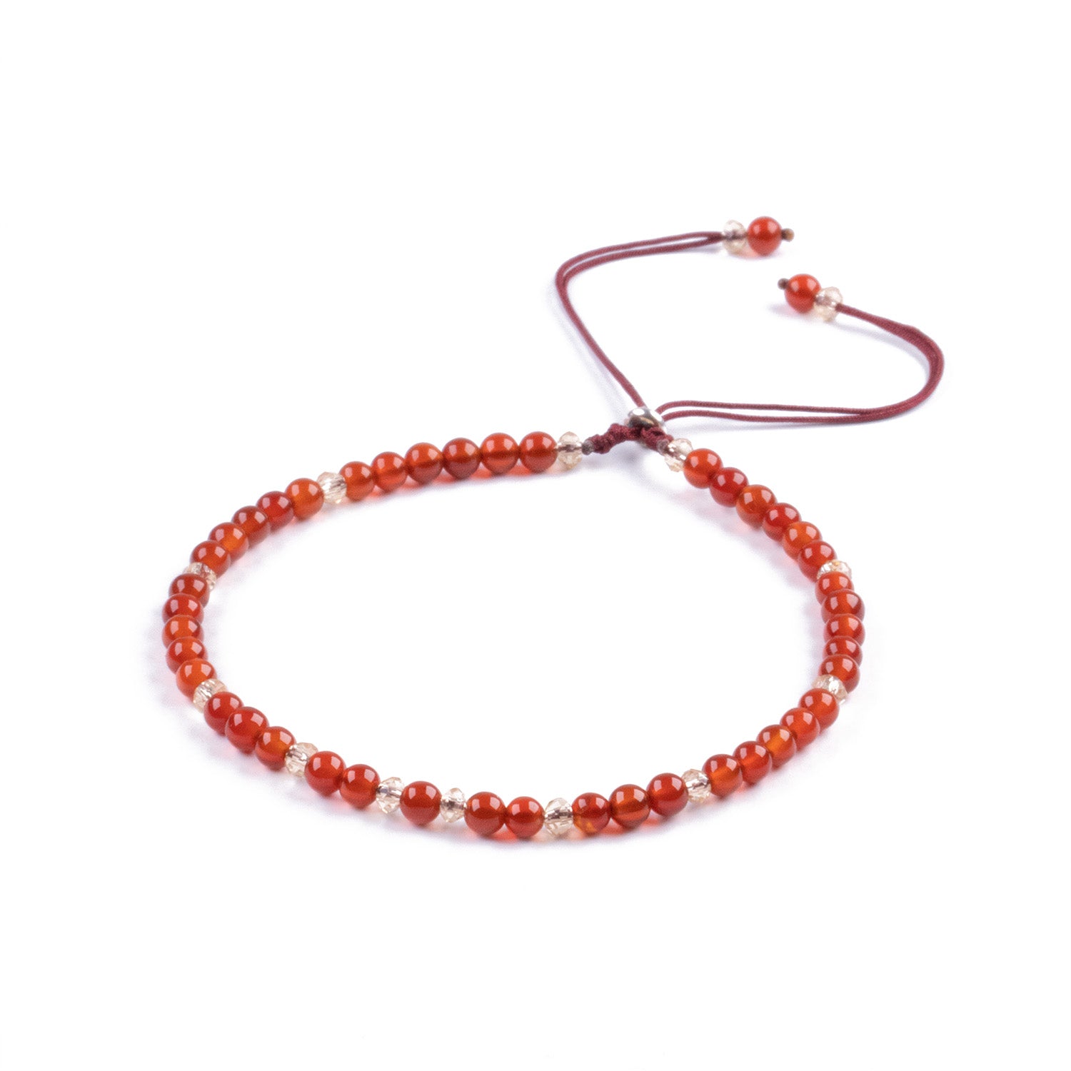 Pulsera Minimalista de Ágata Roja y Plata 925