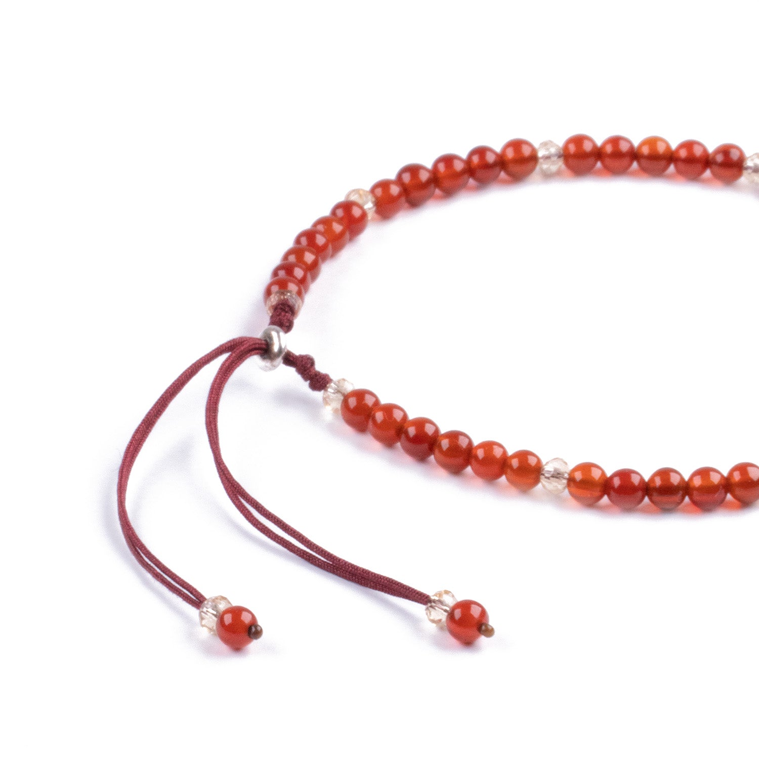 Pulsera Minimalista de Ágata Roja y Plata 925
