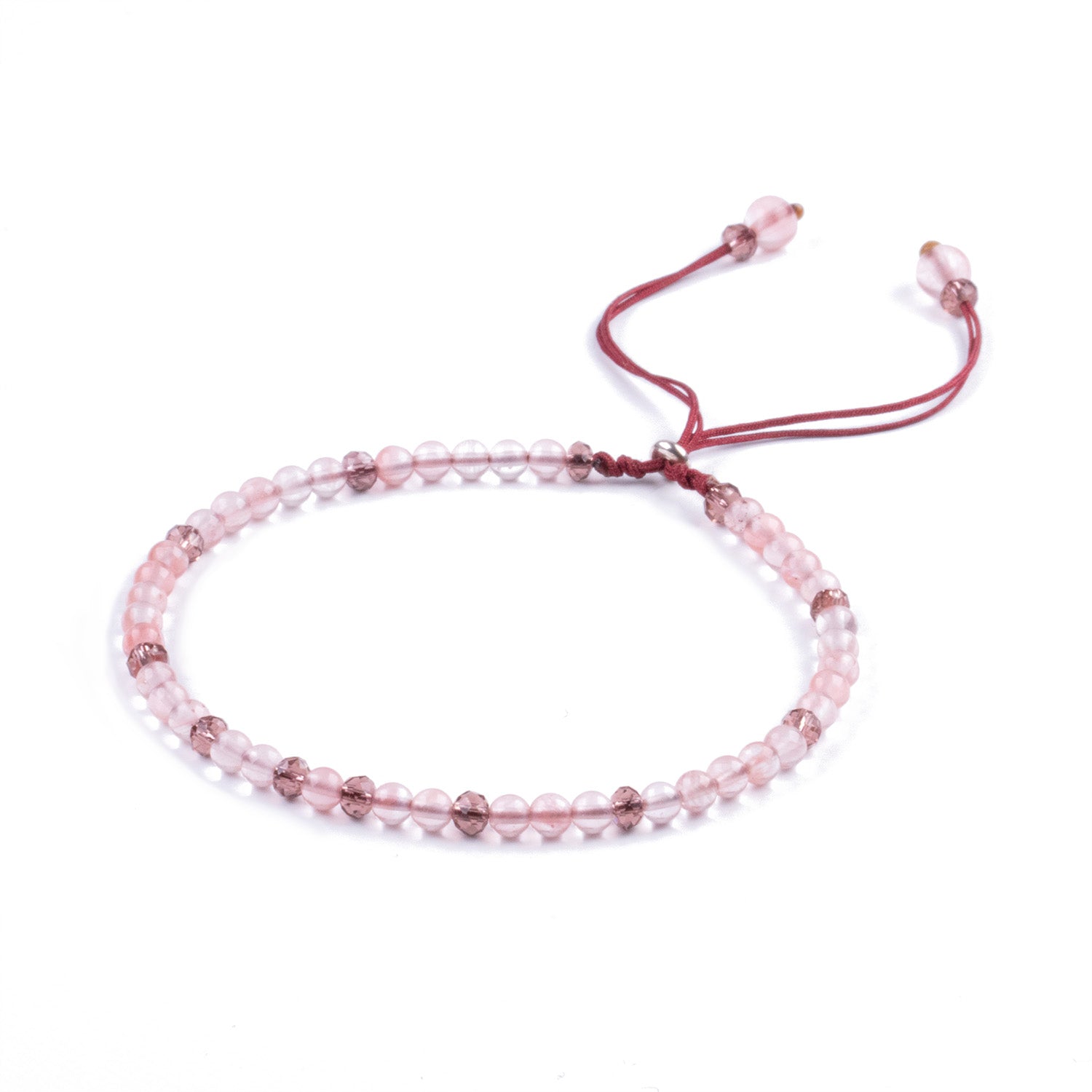 Pulsera de Cuarzo Rosa y Plata 925