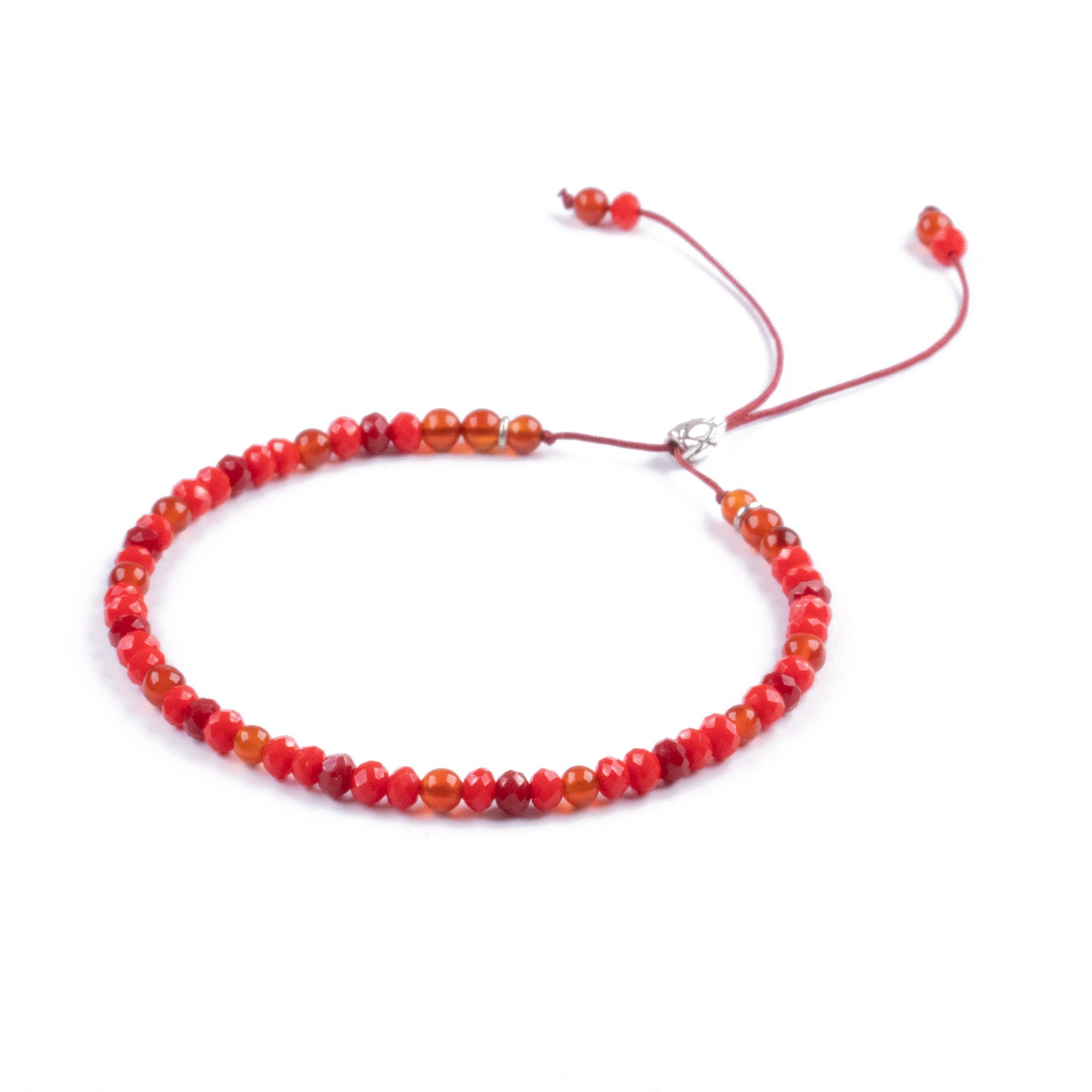 Pulsera Minimalista de Ónix Rojo y Ágata Roja