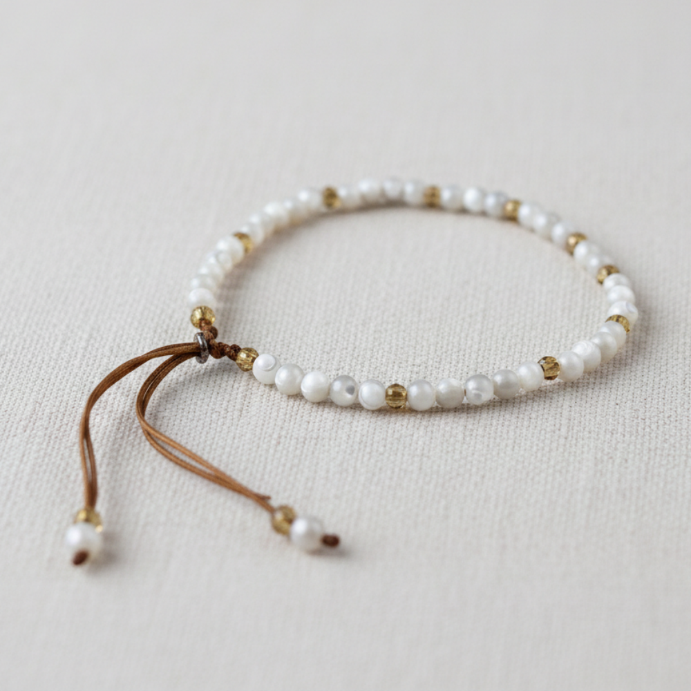 Pulsera Minimalista de Perlas Fantasía