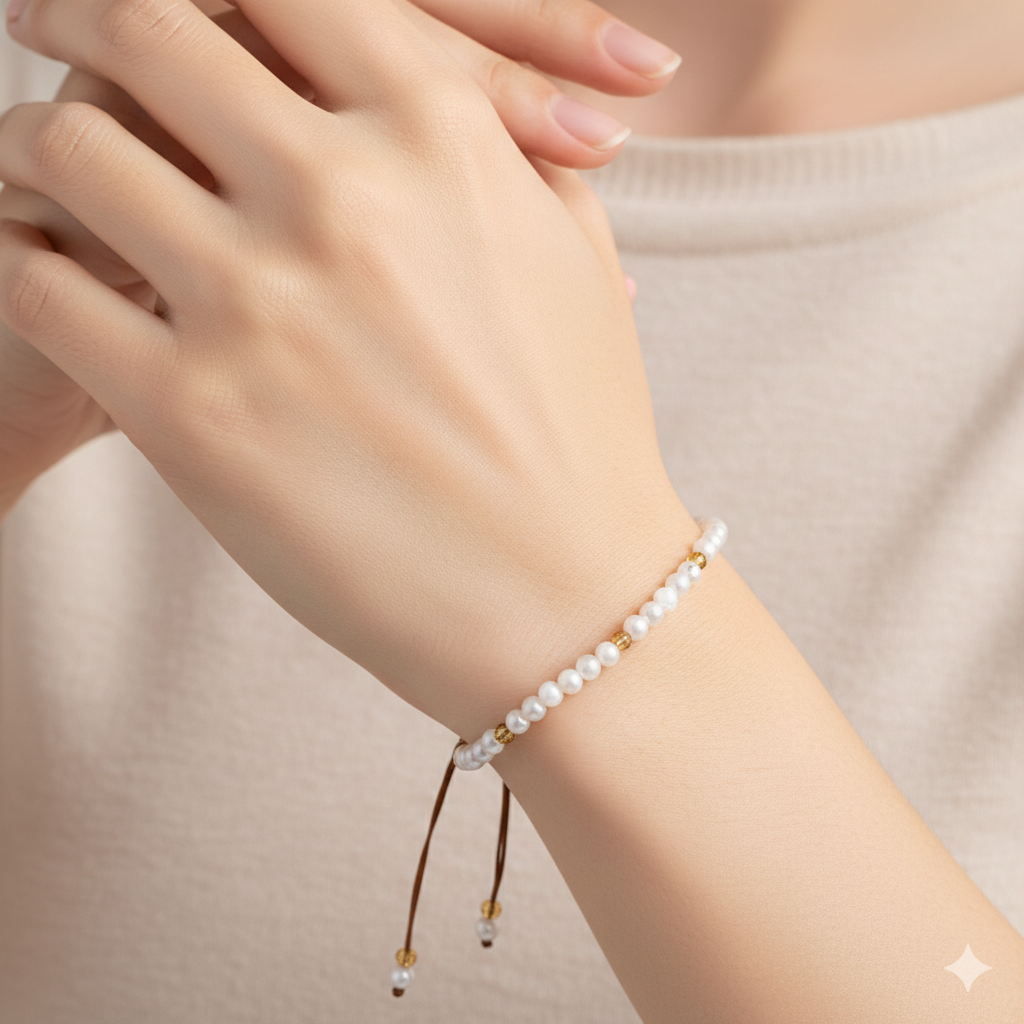 Pulsera Minimalista de Perlas Fantasía