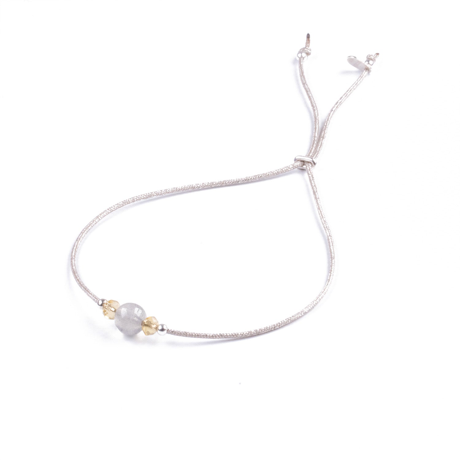 Pulsera Minimalista de Piedra Lunar y Plata 925