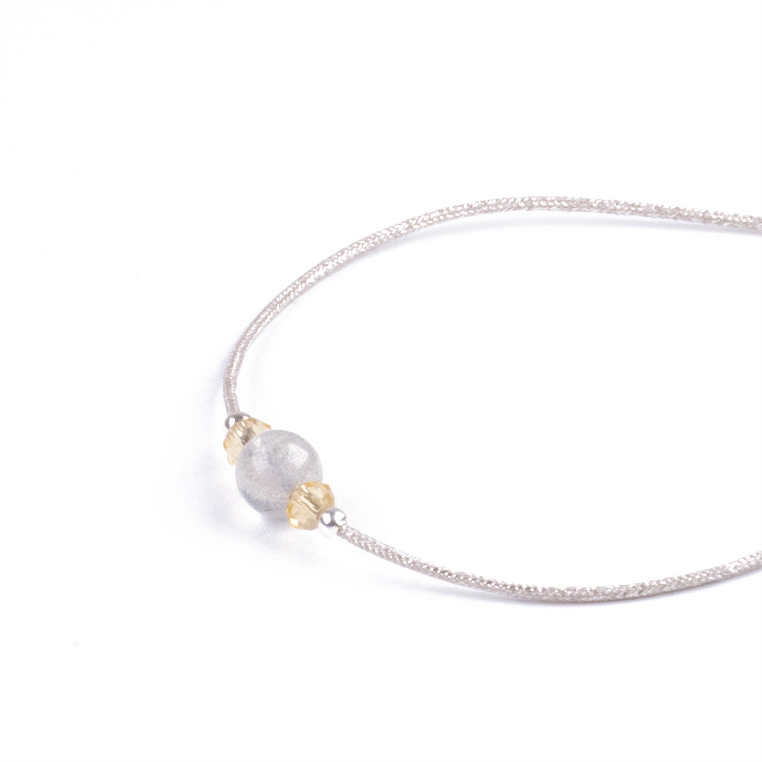 Pulsera Minimalista de Piedra Lunar y Plata 925